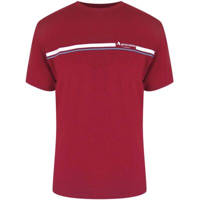 Aquascutum Active Katoenen Gestreept Bordeauxrood T-shirt L Aquascutum Active Katoenen Gestreept Bordeauxrood T-shirt L