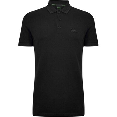 Boss Herenpoloshirt ‘Paddy’ met contrasterende boorden (Zwart) XL Boss Herenpoloshirt ‘Paddy’ met contrasterende boorden (Zwart) XL