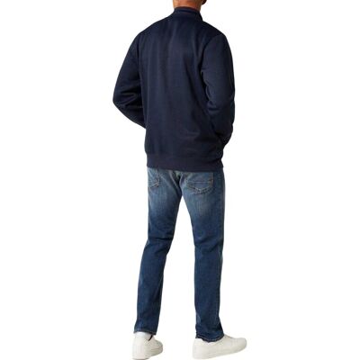 Slazenger Herenjack van polykatoen met logo en doorlopende rits (Marine) L Slazenger Herenjack van polykatoen met logo en doorlopende rits (Marine) L