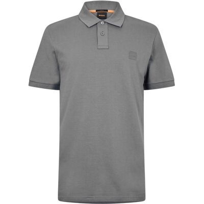 Boss Mannen Passagiers Box Logo Polo Shirt (Grijs) M Boss Mannen Passagiers Box Logo Polo Shirt (Grijs) M