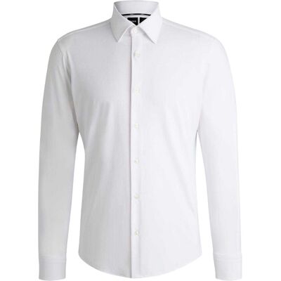 Boss Mannen Joe Oxford Puntkraag Lange Mouw Shirt (Wit) 15.5 inch Boss Mannen Joe Oxford Puntkraag Lange Mouw Shirt (Wit) 15.5 inch