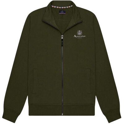 Aquascutum Heren Klein Logo Mock Neck Actief Fleecejack (Leger Groen) L Aquascutum Heren Klein Logo Mock Neck Actief Fleecejack (Leger Groen) L