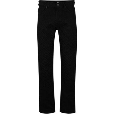 Boss Herenjeans van denim met geometrisch patroon, 5 zakken en rechte pijpen (Zwart) 34 Kort Boss Herenjeans van denim met geometrisch patroon, 5 zakken en rechte pijpen (Zwart) 34 Kort