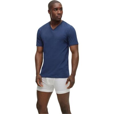 Boss Heren-T-shirt met V-hals en logo (set van 3) (Marine/Grijs/Zwart) L Boss Heren-T-shirt met V-hals en logo (set van 3) (Marine/Grijs/Zwart) L