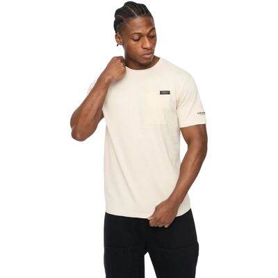Crosshatch Heren-T-shirt van Preece met contrasterende strepen (Lichte steen) XL Crosshatch Heren-T-shirt van Preece met contrasterende strepen (Lichte steen) XL