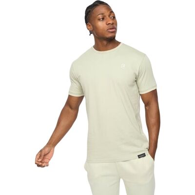 Crosshatch Heren-T-shirt van Preece met contrasterende strepen (Lichte Olijf) 2XL Crosshatch Heren-T-shirt van Preece met contrasterende strepen (Lichte Olijf) 2XL