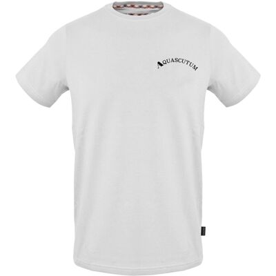 Aquascutum Slim-fit T-shirt voor heren met gebogen logo (Wit) S Aquascutum Slim-fit T-shirt voor heren met gebogen logo (Wit) S