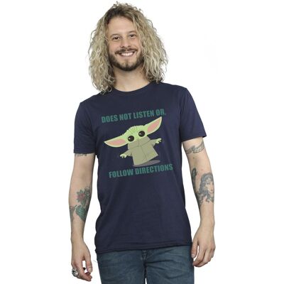 Star Wars Heren The Mandalorian Grogu luistert niet T-Shirt (Marineblauw) 2XL Star Wars Heren The Mandalorian Grogu luistert niet T-Shirt (Marineblauw) 2XL