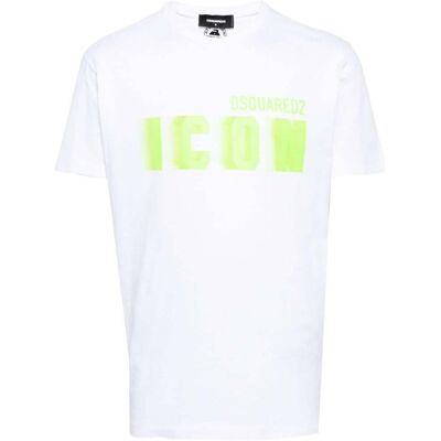 Dsquared2 Cool Fit Groen Blur Icon Logo Wit T-shirt 2XL Dsquared2 Cool Fit Groen Blur Icon Logo Wit T-shirt 2XL