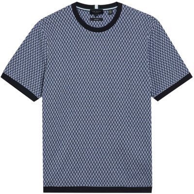 Ted Baker Finity Regular Jacquard Blauw T-shirt L Ted Baker Finity Regular Jacquard Blauw T-shirt L