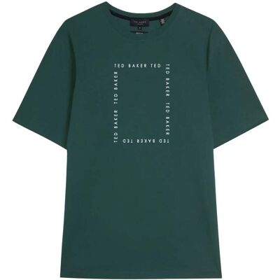 Ted Baker Fyn Box Print Donkergroen T-shirt L Ted Baker Fyn Box Print Donkergroen T-shirt L
