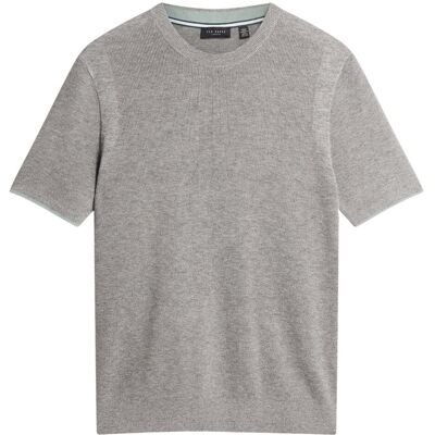 Ted Baker Voisin Mixed Ribbed Grey T-shirt M Ted Baker Voisin Mixed Ribbed Grey T-shirt M
