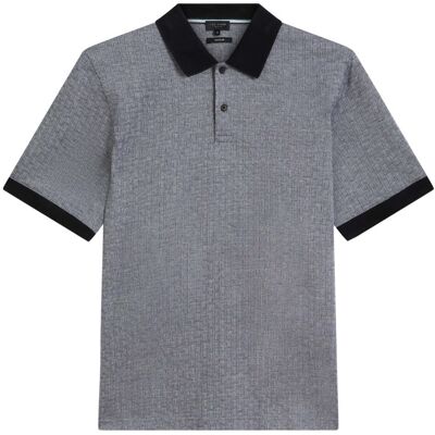 Ted Baker Auguso Regular Tonal Jacquard Navy Polo Shirt L Ted Baker Auguso Regular Tonal Jacquard Navy Polo Shirt L