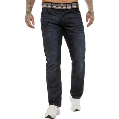 Enzo Heren Designer Regular Fit Denim Jeans - Indigo 42/32 Enzo Heren Designer Regular Fit Denim Jeans - Indigo 42/32