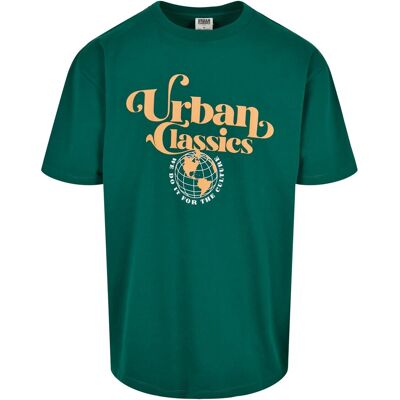 Urban Classics Heren Globe Organic Logo T-Shirt (Groen) L Urban Classics Heren Globe Organic Logo T-Shirt (Groen) L