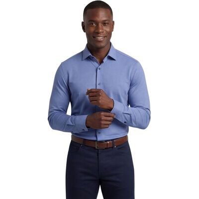 Olymp overhemd level five body fit jersey blauw 40 Olymp overhemd level five body fit jersey blauw 40
