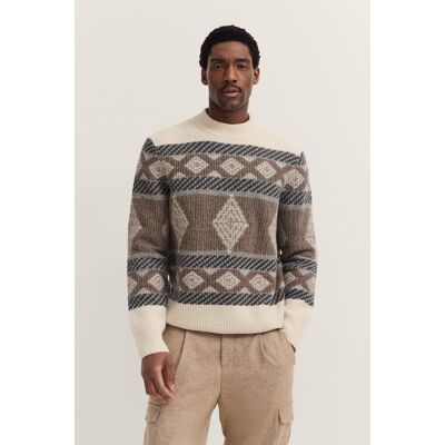 Bugatti Herren Noorse trui met opstaande kraag & Fair Isle 2XL Bugatti Herren Noorse trui met opstaande kraag & Fair Isle 2XL