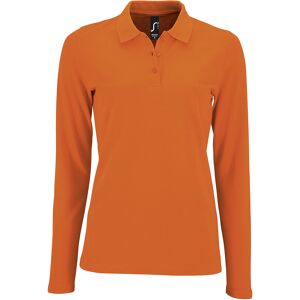 SOLS Dames/dames Perfecte Lange Mouw Pique Polo Shirt (Oranje) XL SOLS Dames/dames Perfecte Lange Mouw Pique Polo Shirt (Oranje) XL
