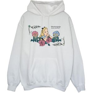 Disney Dames/Dames Alice In Wonderland What Kind Of Garden Hoodie (Wit) XL Disney Dames/Dames Alice In Wonderland What Kind Of Garden Hoodie (Wit) XL