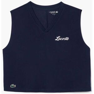 Dames Lacoste Sport Ultra Dry Cotton Sport Crop Top in Blauw 46 Dames Lacoste Sport Ultra Dry Cotton Sport Crop Top in Blauw 46