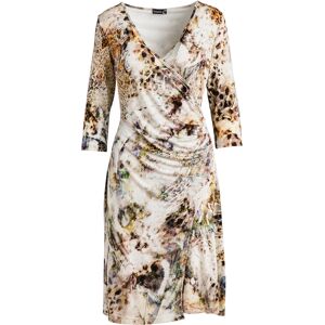 Conquista Bedrukte jersey imitatiewikkeljurk in beige 42 Conquista Bedrukte jersey imitatiewikkeljurk in beige 42