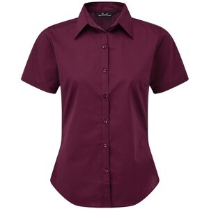 Premier Popeline blouse met korte mouwen / Gewoon werkoverhemd (Aubergine) 40 Premier Popeline blouse met korte mouwen / Gewoon werkoverhemd (Aubergine) 40
