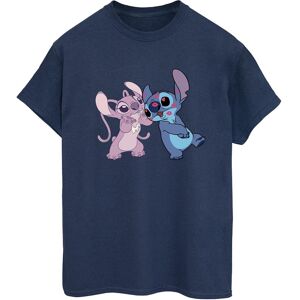 Disney Dames/Dames Lilo & Stitch Kisses Katoenen Vriendje T-shirt (Marineblauw) L Disney Dames/Dames Lilo & Stitch Kisses Katoenen Vriendje T-shirt (Marineblauw) L