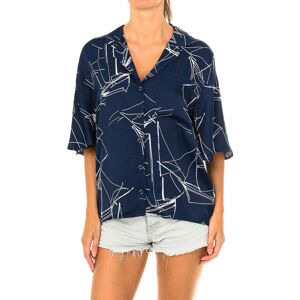 Superdry Damesblouse met korte mouwen en reverskraag W4010021A 2XS Superdry Damesblouse met korte mouwen en reverskraag W4010021A 2XS