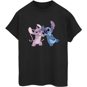 Disney Dames/Dames Lilo & Stitch Kisses Katoenen Vriendje T-shirt (Zwart) L Disney Dames/Dames Lilo & Stitch Kisses Katoenen Vriendje T-shirt (Zwart) L