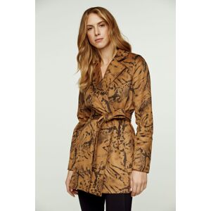 Conquista Bruin Alcantara-jasje met print en ceintuur XL Conquista Bruin Alcantara-jasje met print en ceintuur XL