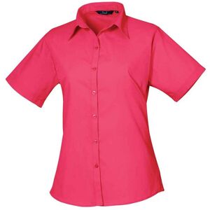 Premier Dames/Dames Popeline Blouse met Korte Mouwen (Heet Roze) 44 Premier Dames/Dames Popeline Blouse met Korte Mouwen (Heet Roze) 44