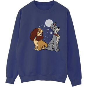 Disney Dames/Dames Lady And The Tramp Maan Sweatshirt (Marineblauw) 2XL Disney Dames/Dames Lady And The Tramp Maan Sweatshirt (Marineblauw) 2XL