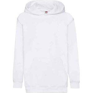 Fruit Of The Loom Kids Unisex Classic 80/20 Hoodie (Wit) 14-15J / 164-170cm Fruit Of The Loom Kids Unisex Classic 80/20 Hoodie (Wit) 14-15J / 164-170cm