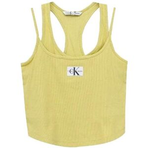 Calvin Klein Jeans Classic cotele Gele Tanktop - Top Calvin Klein Jeans Classic cotele Gele Tanktop - Top