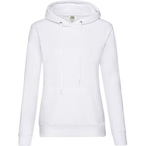 Fruit of the Loom Dames Klassieke Hoodie - Wit S Fruit of the Loom Dames Klassieke Hoodie - Wit S
