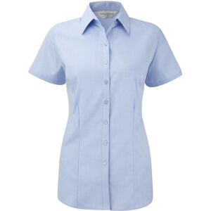 Russell Athletic Russell Collection Shirt met korte mouwen in visgraatmotief voor dames/dames (Lichtblauw) XS Russell Athletic Russell Collection Shirt met korte mouwen in visgraatmotief voor dames/dames (Lichtblauw) XS