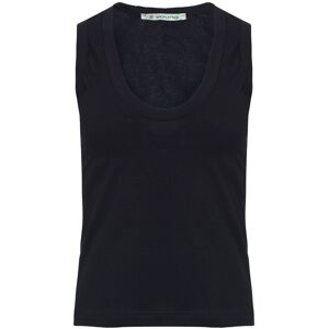 Conquista Zwarte katoenen mouwloze top in stretch jersey stof. S Conquista Zwarte katoenen mouwloze top in stretch jersey stof. S