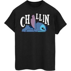 Disney Dames/Dames Lilo And Stitch Chillin Katoenen Vriendje T-shirt (Zwart) L Disney Dames/Dames Lilo And Stitch Chillin Katoenen Vriendje T-shirt (Zwart) L