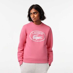 Lacoste Loose Fit Organic Cotton Fleece Sweatshirt voor dames in Roze 34 Lacoste Loose Fit Organic Cotton Fleece Sweatshirt voor dames in Roze 34