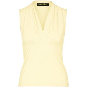 Conquista Crèmekleurige mouwloze jersey top met V-hals – stretchkatoenmix 42 Conquista Crèmekleurige mouwloze jersey top met V-hals – stretchkatoenmix 42