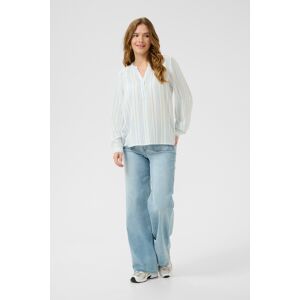 Kaffe Blouse met lange mouwen Regular fit Chalk/Soft Chambray Stripe white blue 42 Kaffe Blouse met lange mouwen Regular fit Chalk/Soft Chambray Stripe white blue 42
