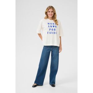 Kaffe T-shirt Loose fit Chalk w. Surf the Web white blue L Kaffe T-shirt Loose fit Chalk w. Surf the Web white blue L