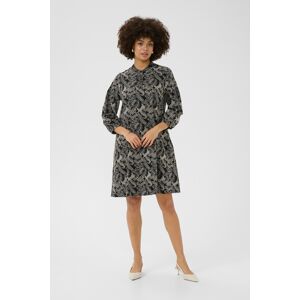 culture Jurk CUtaylar A-shape black offwhite S culture Jurk CUtaylar A-shape black offwhite S