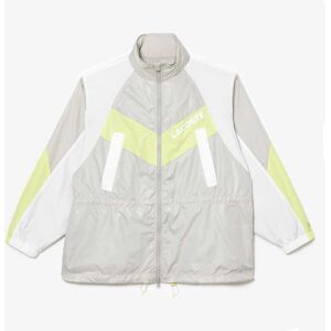 Oversized Lacoste damesjas met capuchon en kleurblokken in grijs 38 Oversized Lacoste damesjas met capuchon en kleurblokken in grijs 38