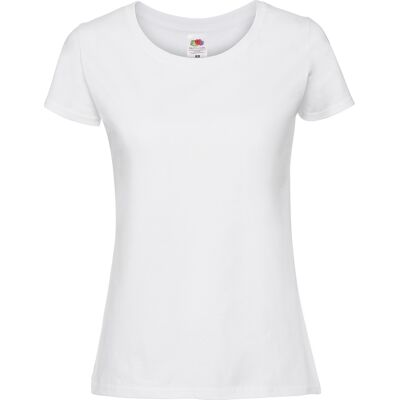 Fruit Of The Loom Vrouwen / Dames Fit Ringgesponnen Premium Tshirt (Wit) XS Fruit Of The Loom Vrouwen / Dames Fit Ringgesponnen Premium Tshirt (Wit) XS