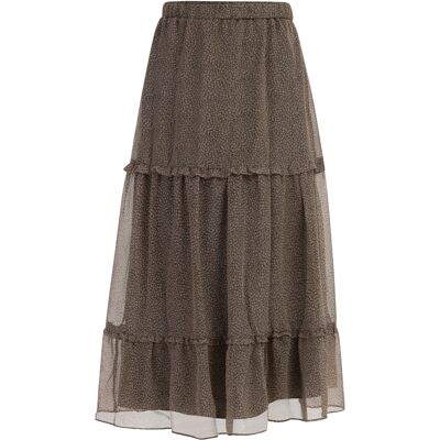 Dreimaster Maxi rok Dames olijf wol wit M Dreimaster Maxi rok Dames olijf wol wit M