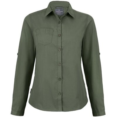 Craghoppers Dames/dames Expert Kiwi Shirt met lange mouwen (Cederhout Groen) 42 Craghoppers Dames/dames Expert Kiwi Shirt met lange mouwen (Cederhout Groen) 42