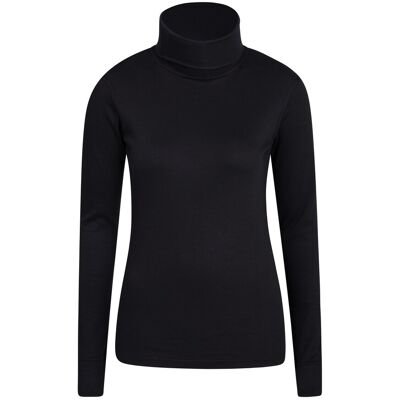 Mountain Warehouse Dames/Dames Meribel Katoenen Roll Hals Top met Lange Mouwen (Zwart) 36 Mountain Warehouse Dames/Dames Meribel Katoenen Roll Hals Top met Lange Mouwen (Zwart) 36