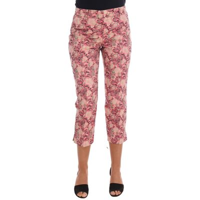 Dolce & Gabbana Roze Bloemige Brocade Capri Pants S Dolce & Gabbana Roze Bloemige Brocade Capri Pants S