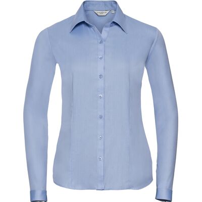 Russell Athletic Russell Collection Shirt met lange mouwen in visgraatmotief voor dames/dames (Lichtblauw) XS Russell Athletic Russell Collection Shirt met lange mouwen in visgraatmotief voor dames/dames (Lichtblauw) XS
